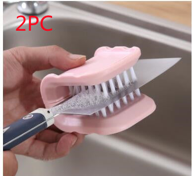 Knife and Cutlery Brush — Easy, Handy U‑Shaped Scrubber